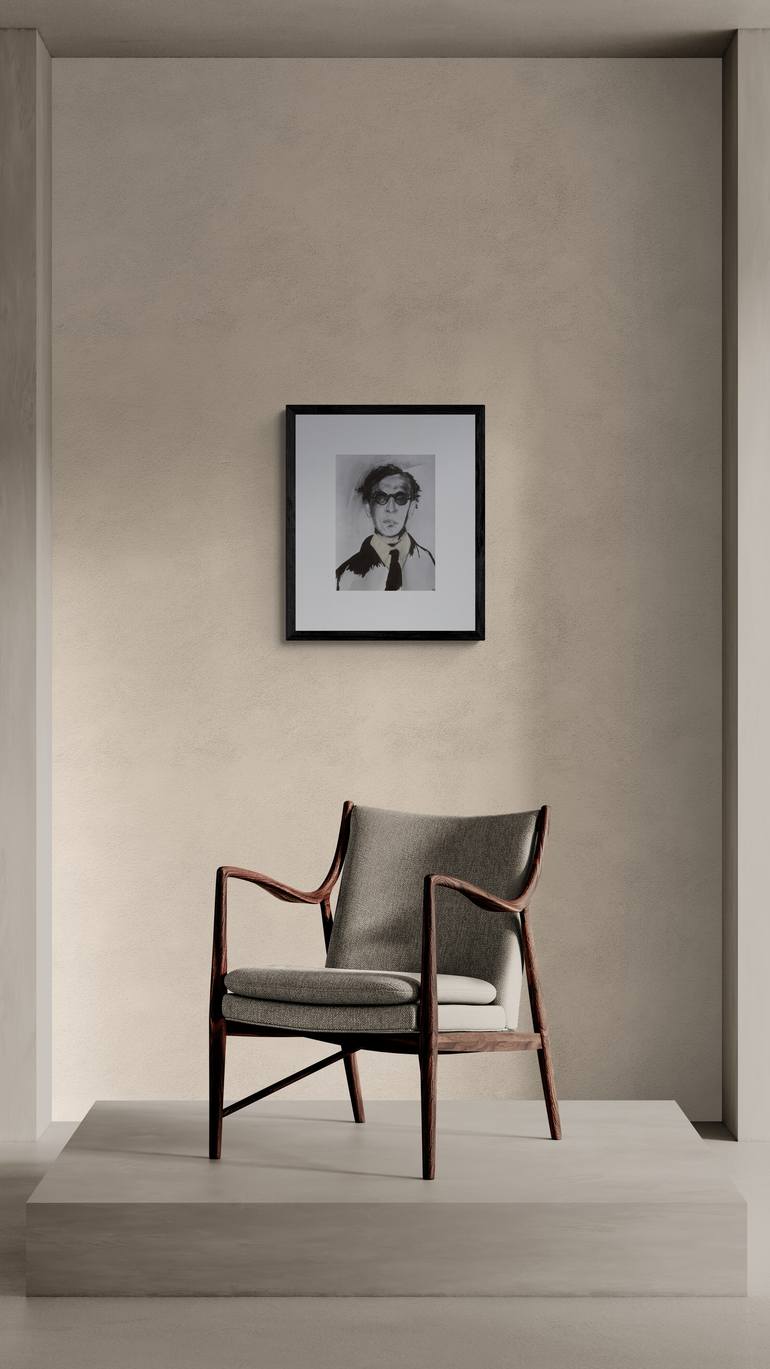 Original Black & White Time Painting by Nastia Golub