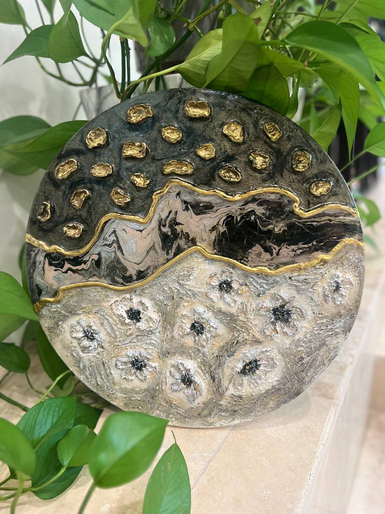 Original Abstract Nature Mixed Media by Lora Kochetkova