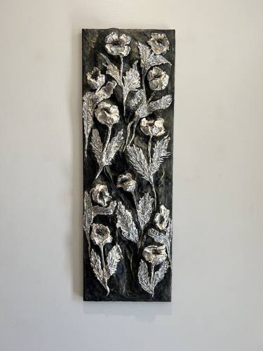 Original Abstract Floral Mixed Media by Lora Kochetkova