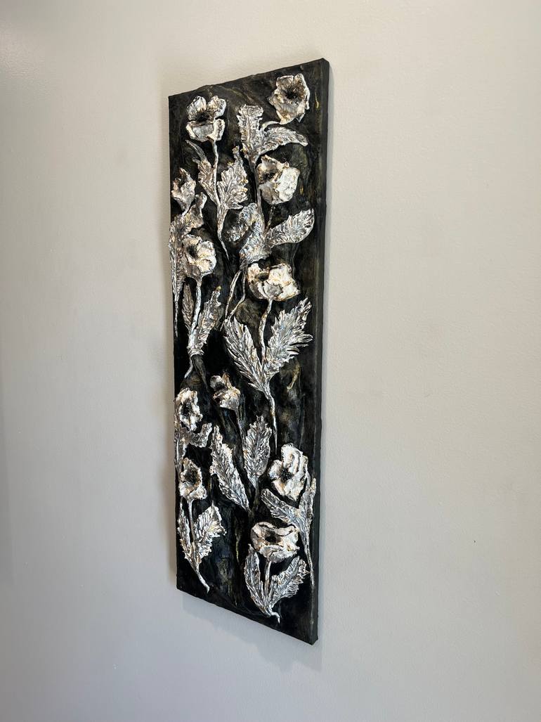 Original Abstract Floral Mixed Media by Lora Kochetkova