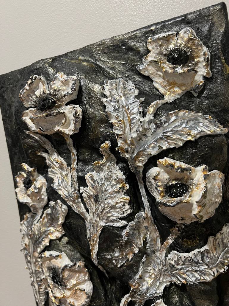 Original Abstract Floral Mixed Media by Lora Kochetkova