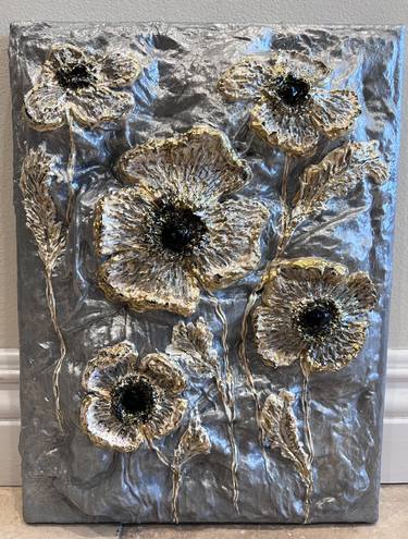 Original Abstract Floral Mixed Media by Lora Kochetkova