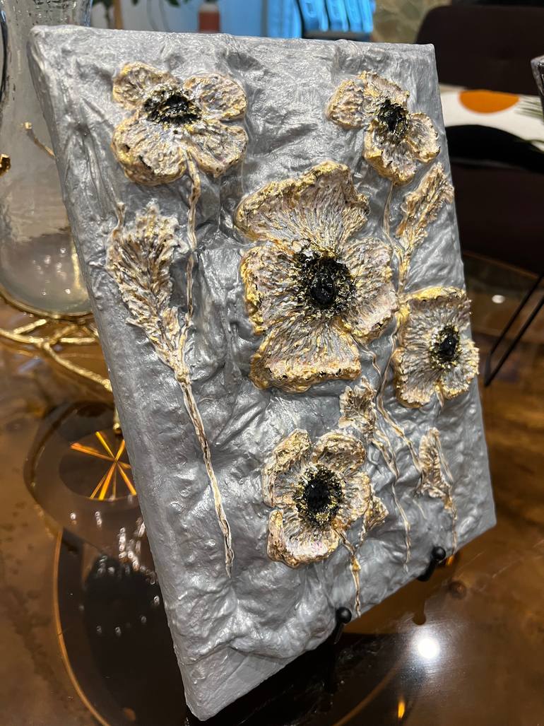 Original Abstract Floral Mixed Media by Lora Kochetkova