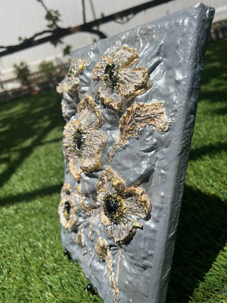 Original Abstract Floral Mixed Media by Lora Kochetkova