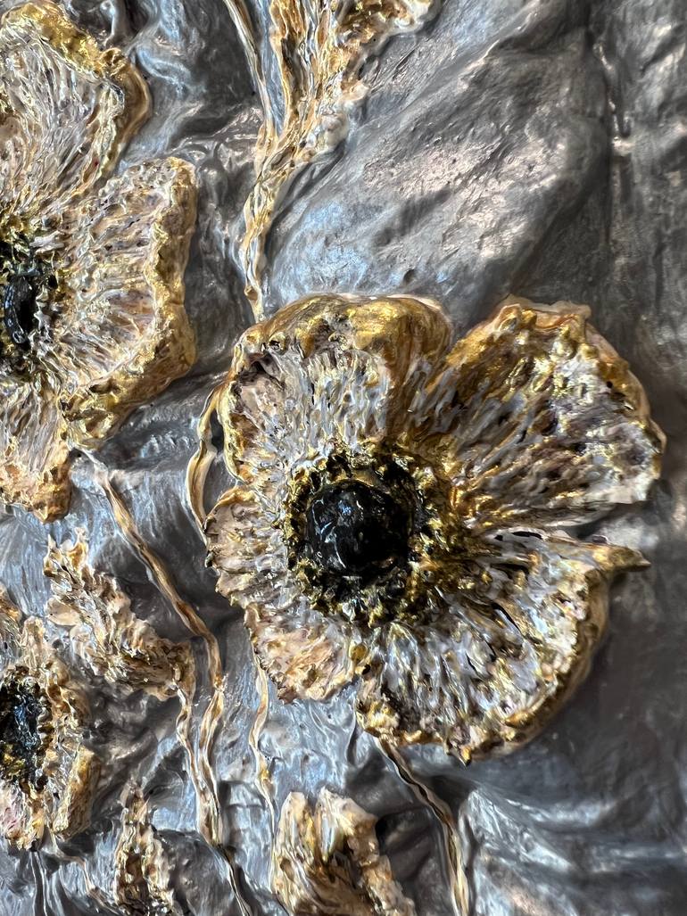 Original Abstract Floral Mixed Media by Lora Kochetkova