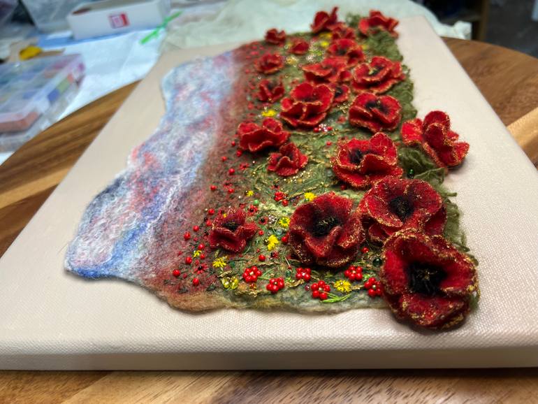 Original Abstract Nature Mixed Media by Lora Kochetkova