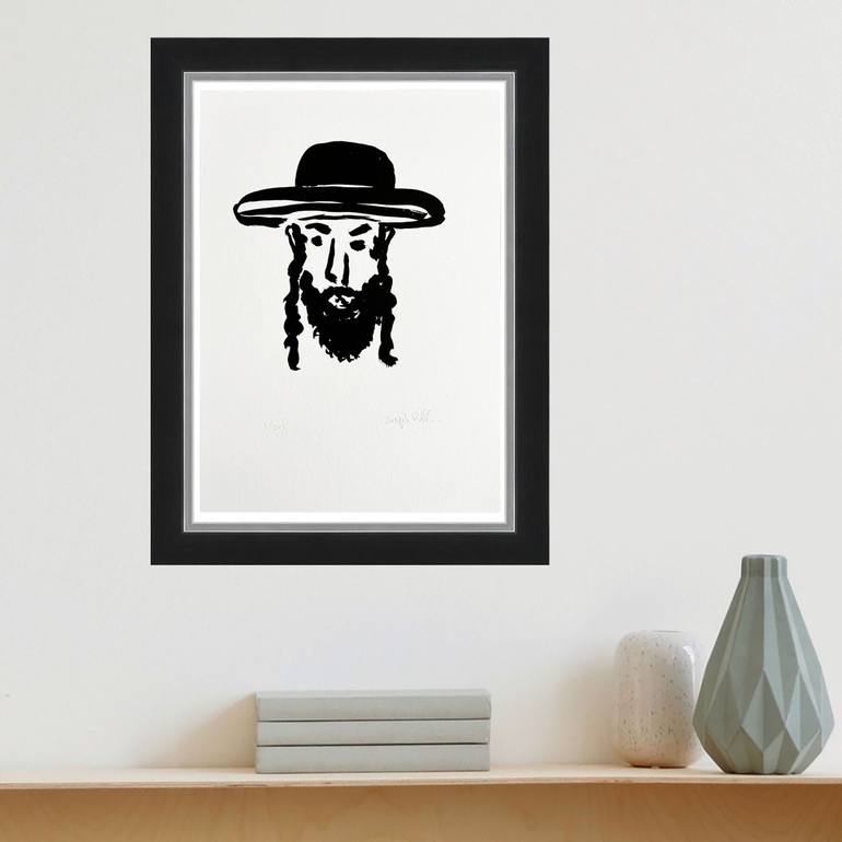 Original Black & White Religion Painting by Joseph Rethlin