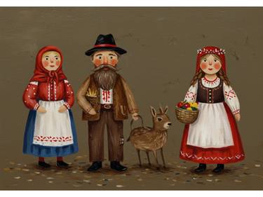 Original Folk People Paintings by Kayode Igbasanmi