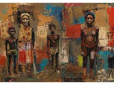 Original Abstract Classical Mythology Painting by Kayode Igbasanmi