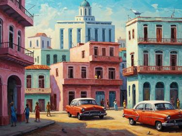 Original Surrealism Cities Printmaking by Kayode Igbasanmi