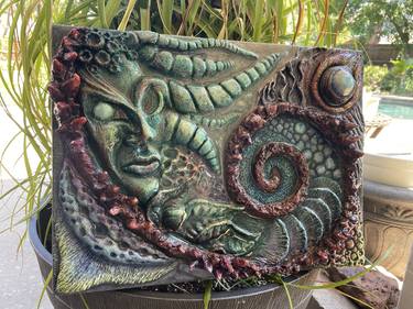 Original Art Nouveau Botanic Mixed Media by Amber Cunningham