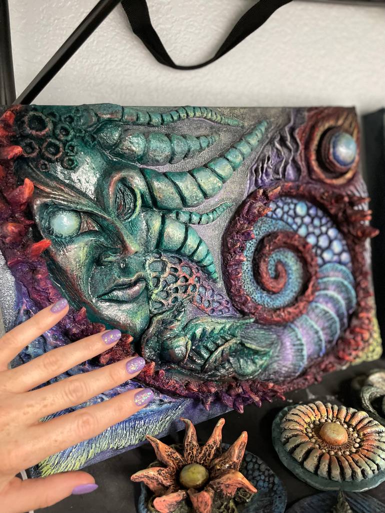Original Art Nouveau Botanic Mixed Media by Amber Cunningham