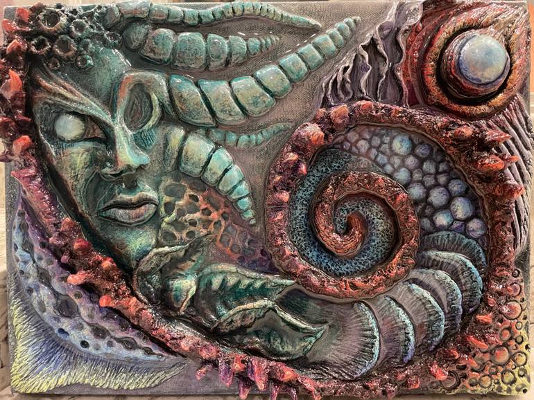 Original Art Nouveau Botanic Mixed Media by Amber Cunningham