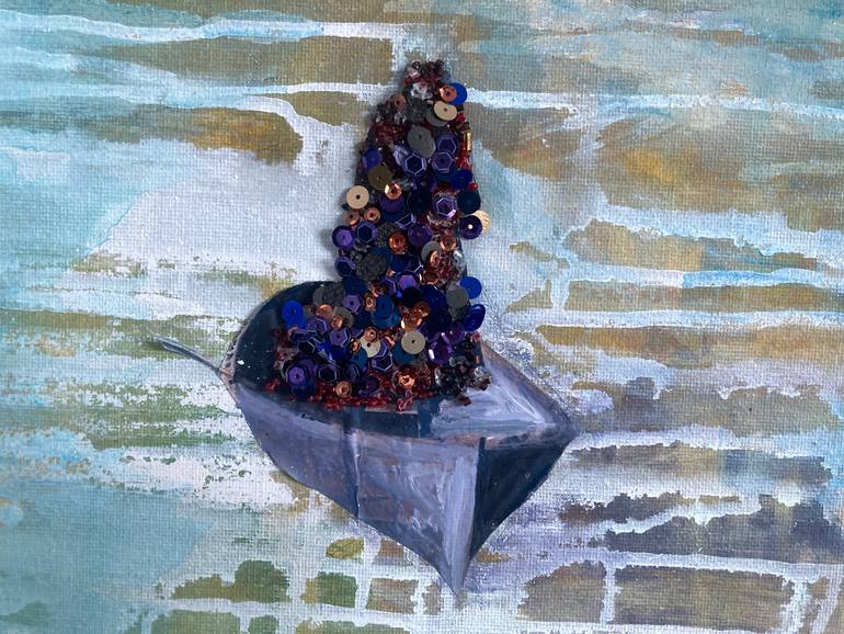 Original Modernism Boat Mixed Media by Claire Townsend