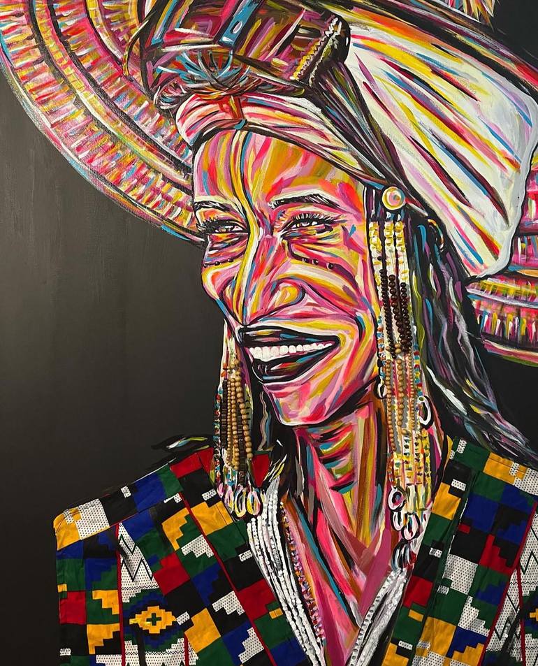 Original Portraiture People Painting by Kader Amkpa
