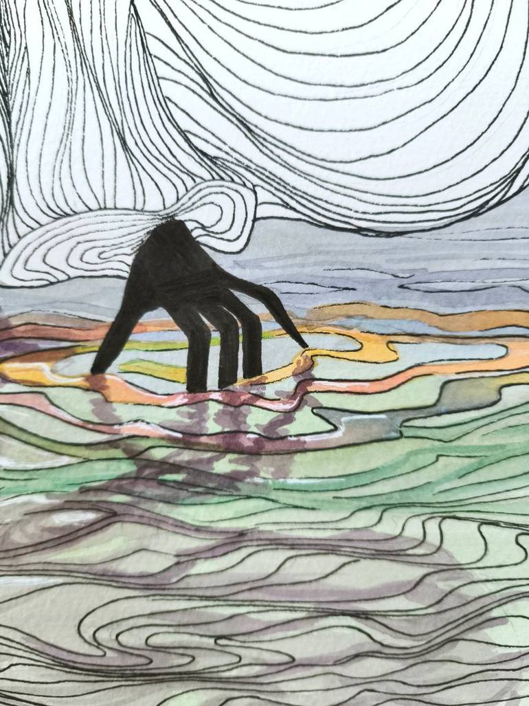 Original Contemporary Music Drawing by Yana Dmitrieva