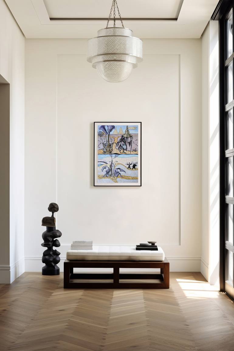 Original Contemporary People Drawing by Yana Dmitrieva