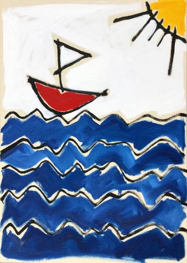 Original Minimalism Boat Paintings by HARI BEIERL