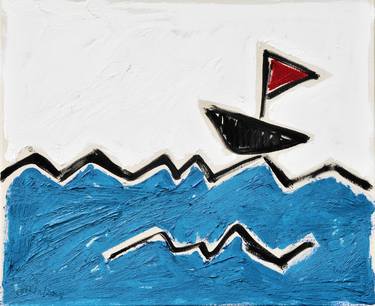 Original Abstract Boat Paintings by HARI BEIERL