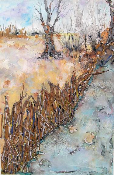 Original Abstract Expressionism Landscape Mixed Media by Amy Block