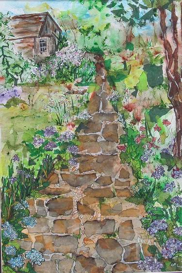 Original Expressionism Landscape Collage by Amy Block