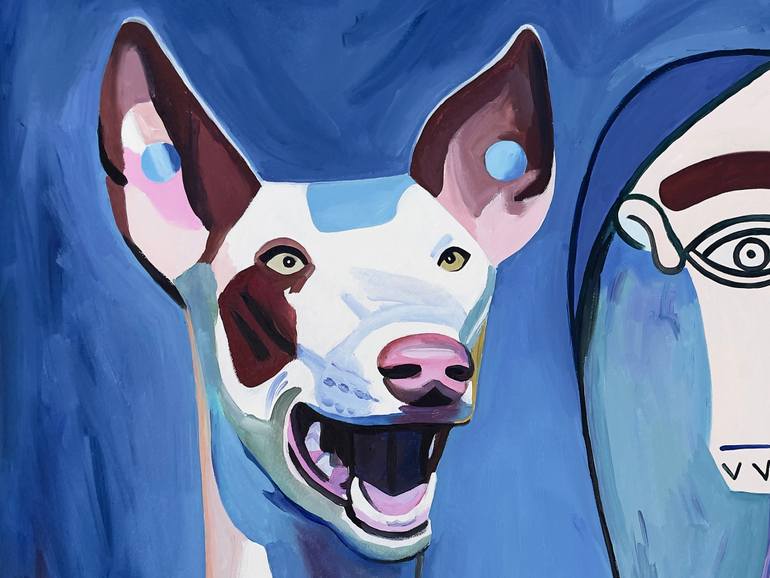Original Expressionism Dogs Painting by Assya Lucky