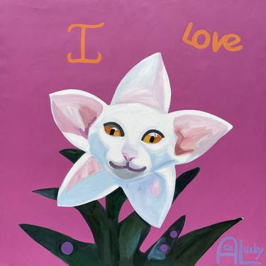 Original Surrealism Cats Paintings by Assya Lucky