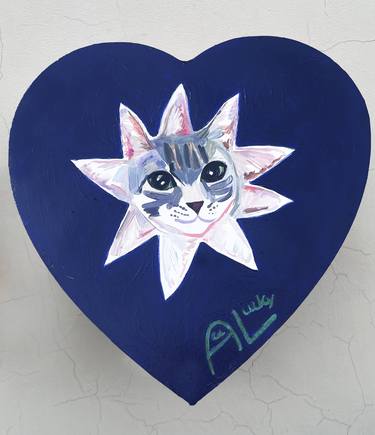 Original Expressionism Cats Paintings by Assya Lucky