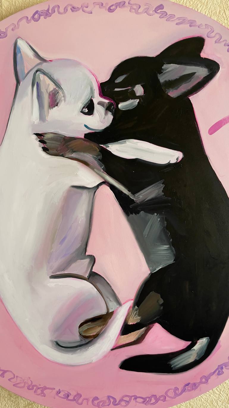 Original Expressionism Dogs Painting by Assya Lucky