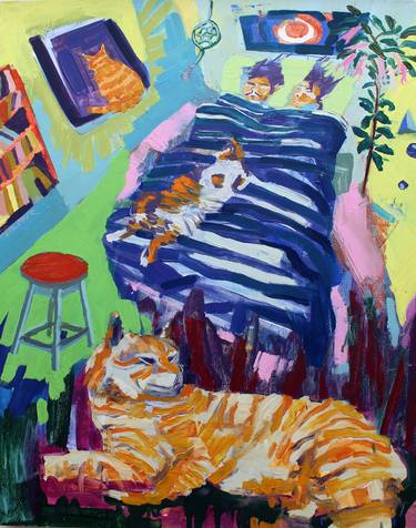 Original Abstract Cats Paintings by Luis Tibar