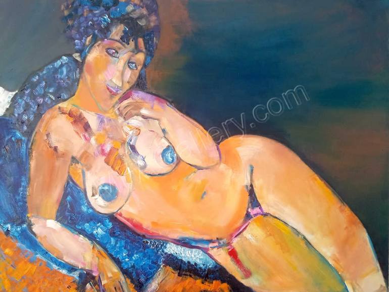 Original Abstract People Painting by Kate Johnson