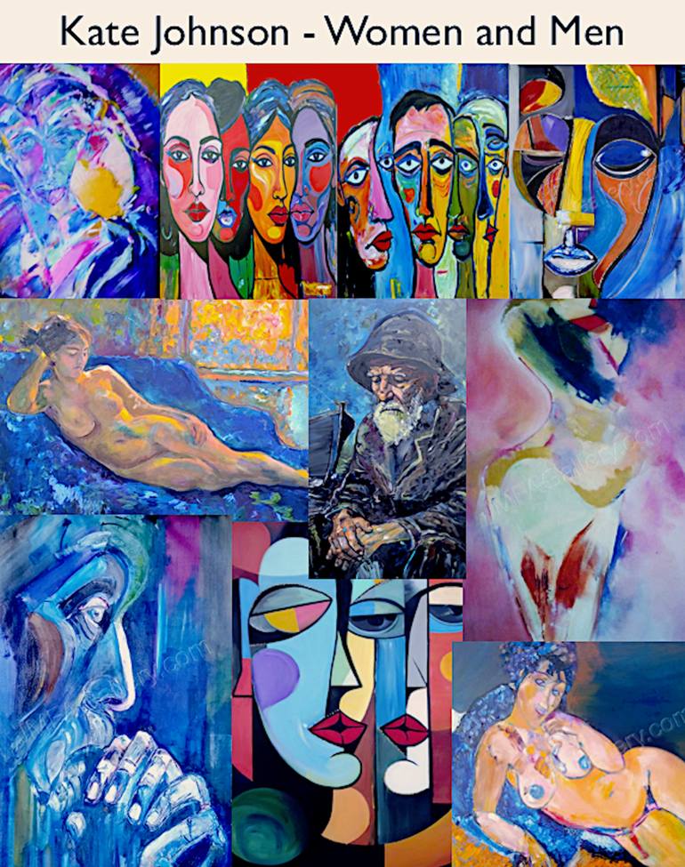 Original Abstract People Painting by Kate Johnson