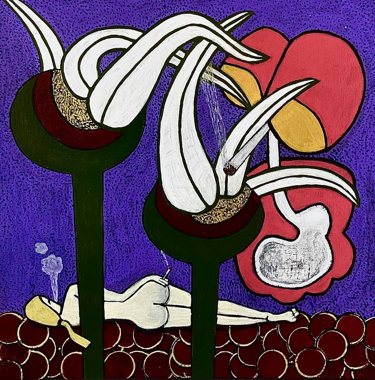 Original Abstract Expressionism Abstract Painting by Igal Tsedaka