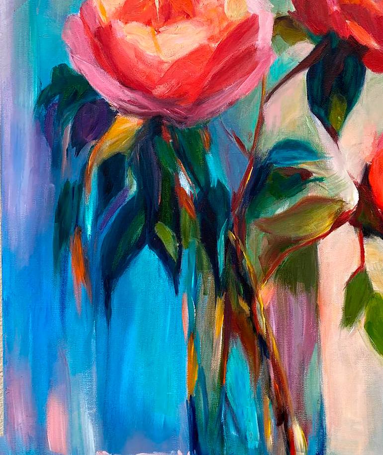 Original Expressionism Floral Painting by Elena Elkina