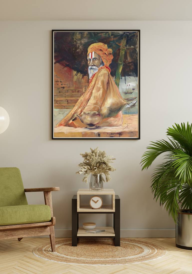 Original Color Field Painting Religion Painting by Santosh Kumar Sandilya