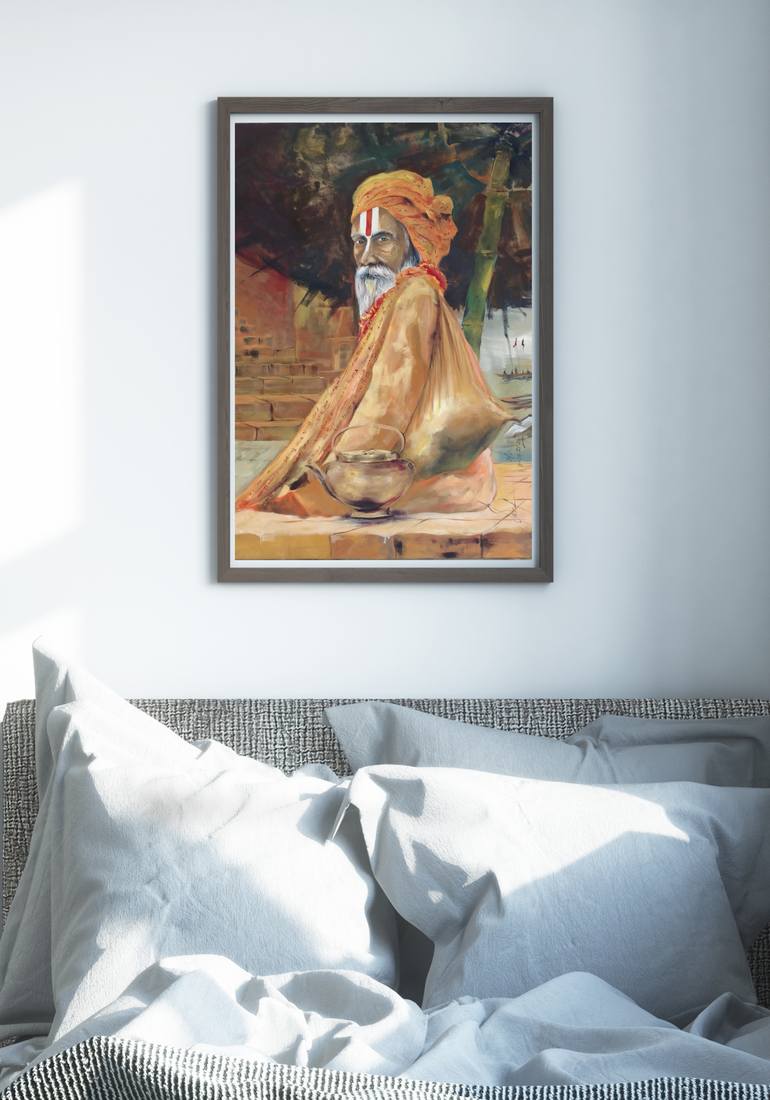 Original Color Field Painting Religion Painting by Santosh Kumar Sandilya