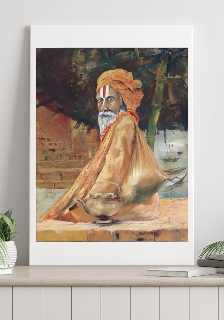 Original Color Field Painting Religion Painting by Santosh Kumar Sandilya