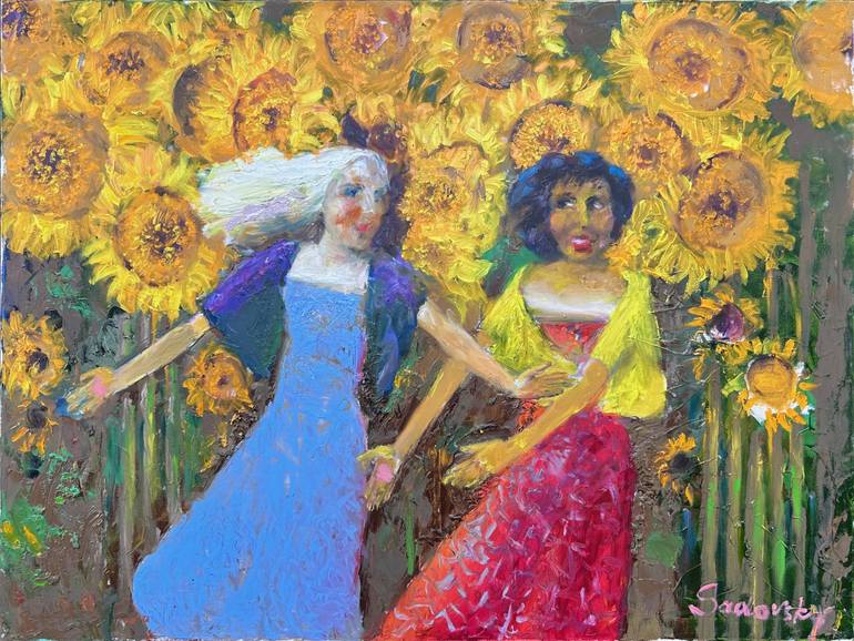 Original Floral Painting by Olexander Sadovsky | Impressionism Art on Canvas | Children of the Sun
