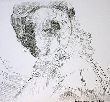 Original Expressionism People Drawings by Liebner-Anthony Studio