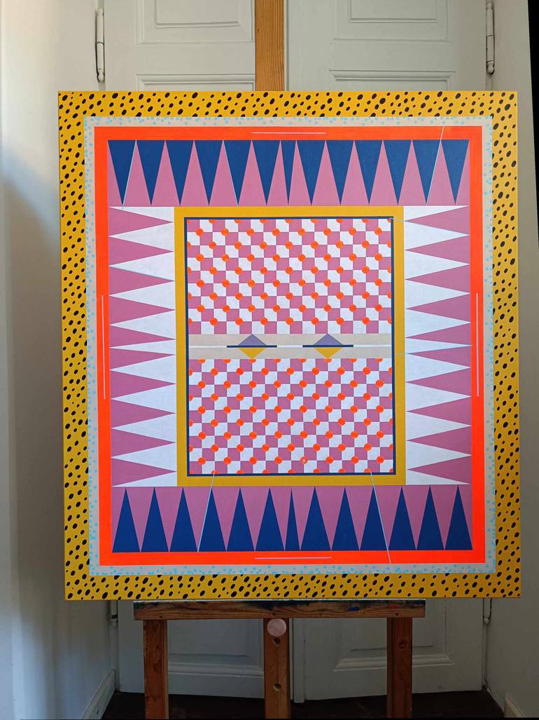 Original Geometric Abstract Painting by Lina Vaitiekunaite