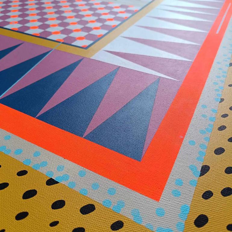 Original Geometric Abstract Painting by Lina Vaitiekunaite