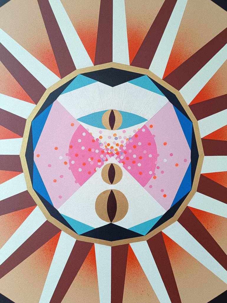 Original Abstract Geometric Painting by Lina Vaitiekunaite