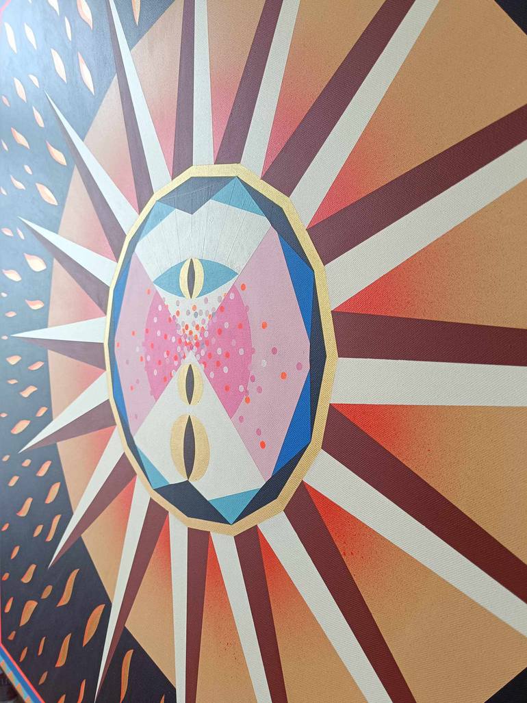 Original Abstract Geometric Painting by Lina Vaitiekunaite