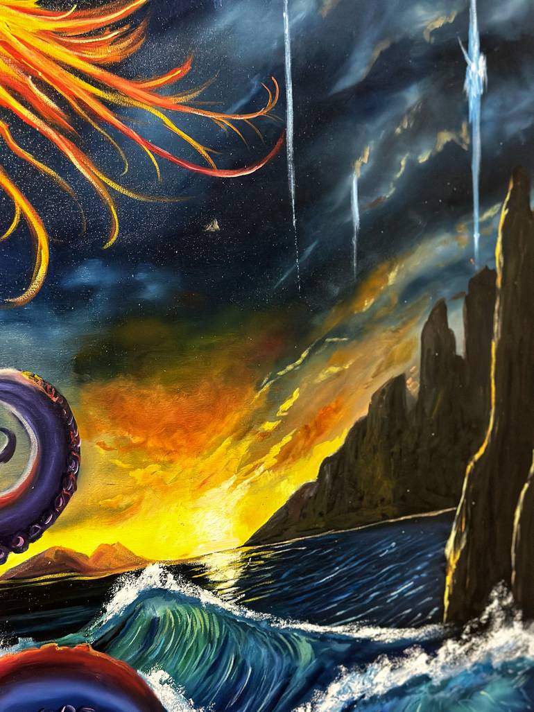 Original Abstract Fantasy Painting by Basharat Azizi