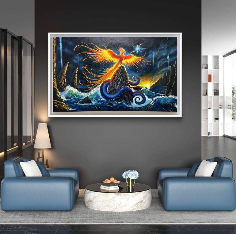 Original Abstract Fantasy Painting by Basharat Azizi