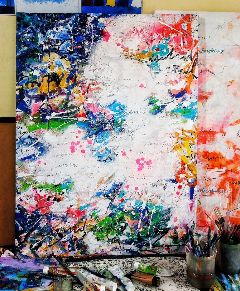 Original Abstract Expressionism Abstract Painting by Aditya Singh Thakur