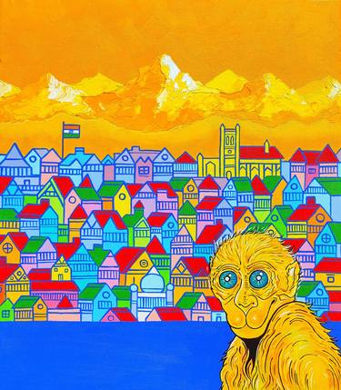Original Abstract Architecture Paintings by Aditya Singh Thakur