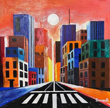 Original Abstract Architecture Paintings by Dmytro Simon