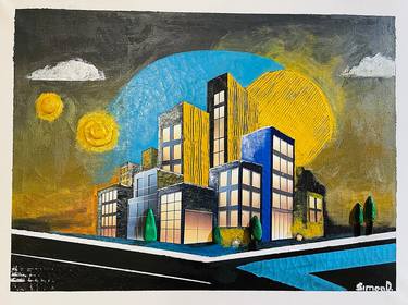 Original Expressionism Architecture Paintings by Dmytro Simon
