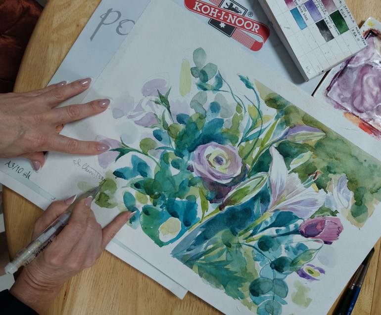 Original Contemporary Botanic Painting by Irina Chernitsky